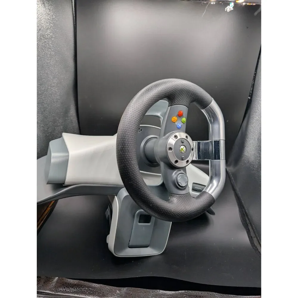 Microsoft Xbox 360 Wireless Racing Wheel + Pedals No Pedal Cable Untested